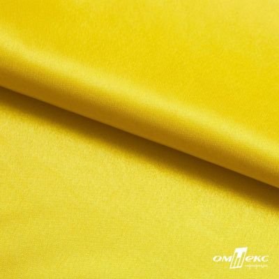 Поли креп-сатин 12-0643, 125 (+/-5) гр/м2, шир.150см, цвет жёлтый - купить в Ангарске. Цена 155.57 руб.