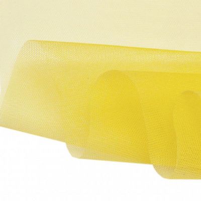 Фатин жесткий 16-68, 22 гр/м2, шир.180см, цвет жёлтый - купить в Ангарске. Цена 89.29 руб.
