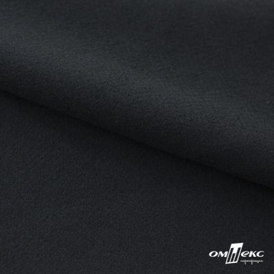 Трикотажное полотно "Капри" 100% полиэстр, 152см, 320 г/м2, чёрный, м - купить в Ангарске. Цена 374 руб.