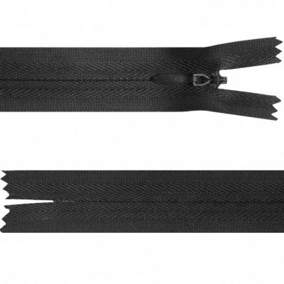 Молния потайная Т3, 60 см, хлопок, цвет чёрный - купить в Ангарске. Цена: 10.13 руб.