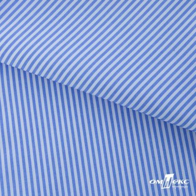 Ткань сорочечная Полоска Кенди, 115 г/м2, 58% пэ,42% хл, шир.150 см, цв.2-голубой, (арт.110) - купить в Ангарске. Цена 306.69 руб.