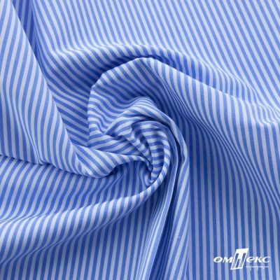 Ткань сорочечная Полоска Кенди, 115 г/м2, 58% пэ,42% хл, шир.150 см, цв.2-голубой, (арт.110) - купить в Ангарске. Цена 306.69 руб.
