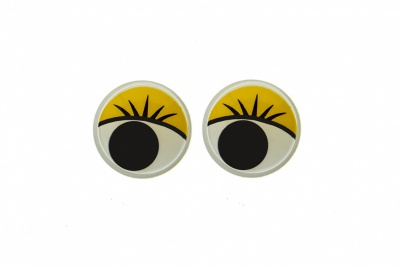 Глазки для игрушек, круглые, с бегающими зрачками, 10 мм/упак.50+/-2 шт, цв. -желтый - купить в Ангарске. Цена: 71.20 руб.