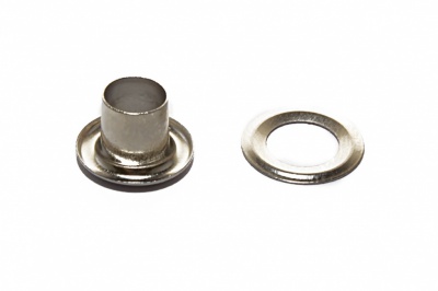 Люверсы металлические "ОмТекс", блочка/кольцо, (4 мм) - цв.никель - купить в Ангарске. Цена: 0.24 руб.