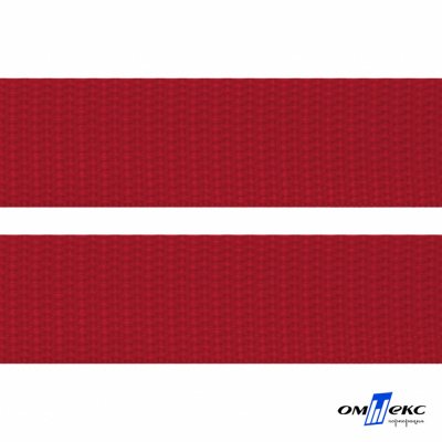 Красный- цв.171-Текстильная лента-стропа 550 гр/м2 ,100% пэ шир.30 мм (боб.50+/-1 м) - купить в Ангарске. Цена: 475.36 руб.