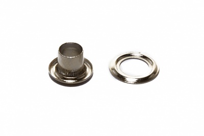 Люверсы металлические "ОмТекс", блочка/кольцо, (3 мм) - цв.никель - купить в Ангарске. Цена: 0.18 руб.