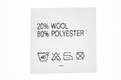 Состав и уход 20% wool 80% poliester - купить в Ангарске. Цена: 64.21 руб.