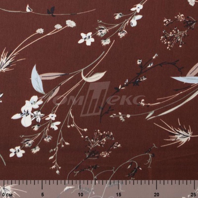 Плательная ткань "Фламенко" 2.2, 80 гр/м2, шир.150 см, принт растительный - купить в Ангарске. Цена 239.03 руб.