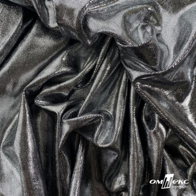 Трикотажное полотно голограмма, шир.140 см, #602 -чёрный/серебро - купить в Ангарске. Цена 385.88 руб.