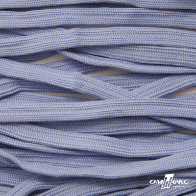 Шнур плетеный (плоский) d-12 мм, (уп.90+/-1м), 100% полиэстер, цв.259 - голубой - купить в Ангарске. Цена: 8.71 руб.