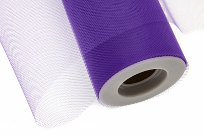 Фатин в шпульках 16-85, 10 гр/м2, шир. 15 см (в нам. 25+/-1 м), цвет фиолетовый - купить в Ангарске. Цена: 100.69 руб.