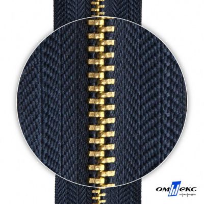Молнии джинсовые металл т-4, 18 см латунь (YG), цв.- джинсовый синий (560) - купить в Ангарске. Цена: 21.57 руб.