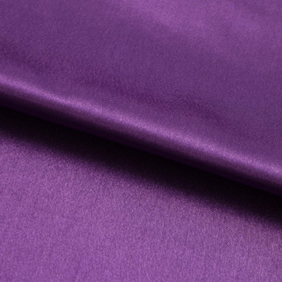 Поли креп-сатин 19-3536, 125 (+/-5) гр/м2, шир.150см, цвет фиолетовый - купить в Ангарске. Цена 155.57 руб.