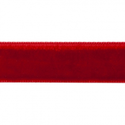 Лента бархатная нейлон, шир.12 мм, (упак. 45,7м), цв.45-красный - купить в Ангарске. Цена: 396 руб.