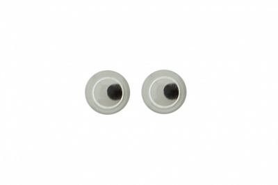 Глазки для игрушек, круглые, с бегающими зрачками, 3 мм/упак.100+/-5 шт, цв. -черно-белые - купить в Ангарске. Цена: 25.40 руб.