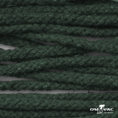 Шнур плетеный d-6 мм, 70% хлопок 30% полиэстер, уп.90+/-1 м, цв.1083-тём.зелёный - купить в Ангарске. Цена: 588 руб.