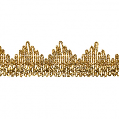 Тесьма металлизированная 0384-0240, шир. 40 мм/уп. 25+/-1 м, цвет золото - купить в Ангарске. Цена: 490.74 руб.