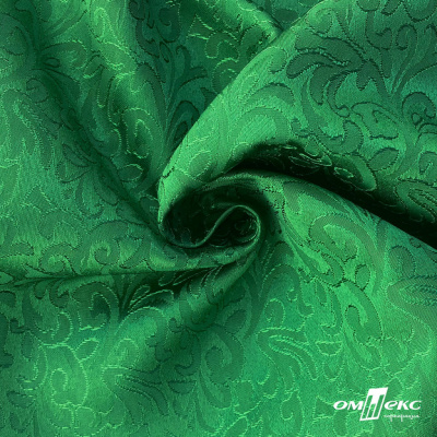 Ткань жаккард королевский, 100% полиэстр 180 г/м 2, шир.150 см, цв-зеленый - купить в Ангарске. Цена 293.39 руб.
