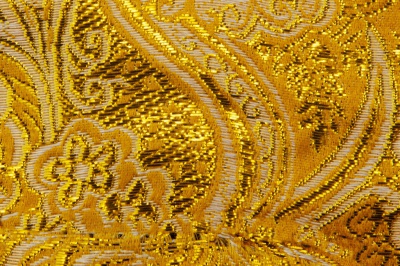 Ткань костюмная жаккард №12, 140 гр/м2, шир.150см, цвет жёлтый - купить в Ангарске. Цена 383.29 руб.