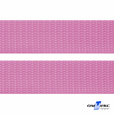 Розовый- цв.513 -Текстильная лента-стропа 550 гр/м2 ,100% пэ шир.20 мм (боб.50+/-1 м) - купить в Ангарске. Цена: 318.85 руб.