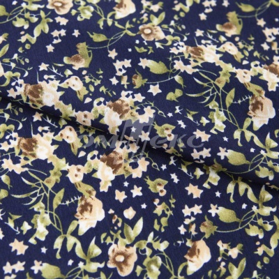 Плательная ткань "Фламенко" 1.1, 80 гр/м2, шир.150 см, принт растительный - купить в Ангарске. Цена 241.49 руб.