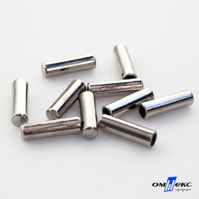 06033-Наконечник для шнура металл, отв. 4 мм, цв. никель - купить в Ангарске. Цена: 6.08 руб.