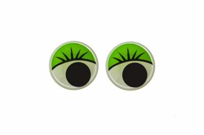 Глазки для игрушек, круглые, с бегающими зрачками, 10 мм/упак.50+/-2 шт, цв. -зеленый - купить в Ангарске. Цена: 71.20 руб.