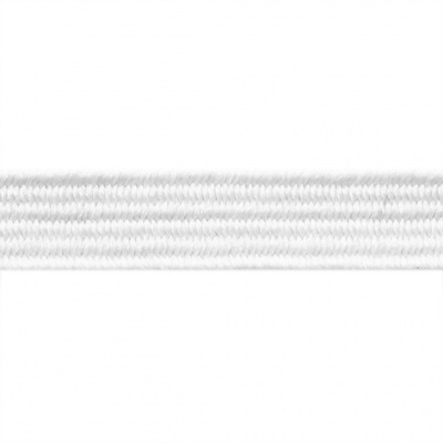 Резиновые нити с текстильным покрытием, шир. 6 мм (182 м/уп), цв.-белый - купить в Ангарске. Цена: 705.59 руб.