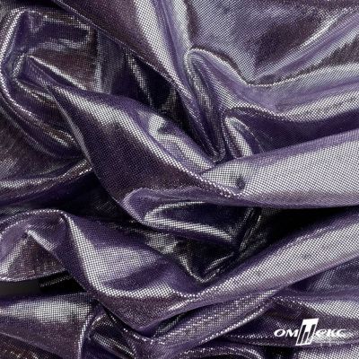 Трикотажное полотно голограмма, шир.140 см, #602 -фиолет/серебро - купить в Ангарске. Цена 385.88 руб.