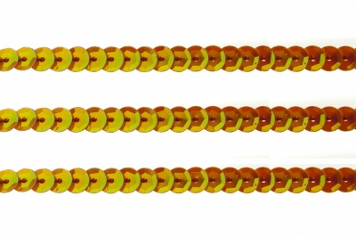 Пайетки "ОмТекс" на нитях, CREAM, 6 мм С / упак.73+/-1м, цв. 88 - оранжевый - купить в Ангарске. Цена: 300.55 руб.