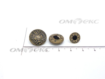 Кнопки металл 15 мм альфа антик с рис.№3  - купить в Ангарске. Цена: 2.90 руб.