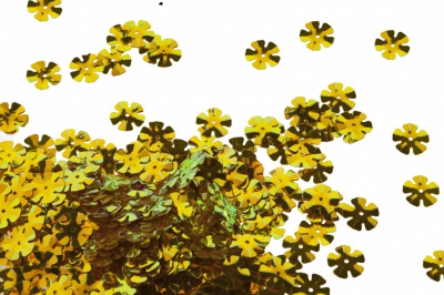Пайетки "ОмТекс" россыпью,DOUBLE SIDED GOLD,цветок 14 мм/упак.50 гр, цв. 0460-золото - купить в Ангарске. Цена: 80.93 руб.