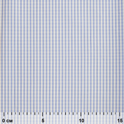 Ткань сорочечная Клетка Виши, 115 г/м2, 58% пэ,42% хл, шир.150 см, цв.2-голубой, (арт.111) - купить в Ангарске. Цена 306.69 руб.