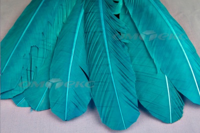 Декоративный Пучок из перьев, перо 24см/голубой - купить в Ангарске. Цена: 12.19 руб.