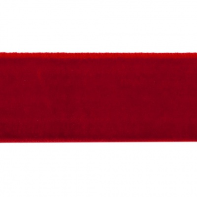 Лента бархатная нейлон, шир.25 мм, (упак. 45,7м), цв.45-красный - купить в Ангарске. Цена: 981.09 руб.