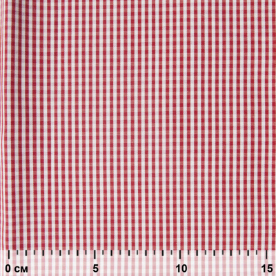 Ткань сорочечная Клетка Виши, 115 г/м2, 58% пэ,42% хл, шир.150 см, цв.5-красный, (арт.111) - купить в Ангарске. Цена 306.69 руб.