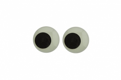 Глазки для игрушек, круглые, с бегающими зрачками, 10 мм/упак.50+/-2 шт, цв. -черно-белые - купить в Ангарске. Цена: 35.20 руб.
