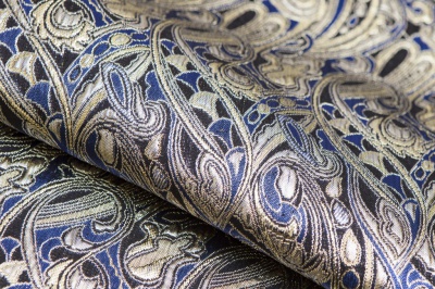 Ткань костюмная жаккард, 135 гр/м2, шир.150см, цвет синий№18 - купить в Ангарске. Цена 441.95 руб.