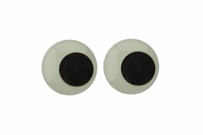 Глазки для игрушек, круглые, с бегающими зрачками, 24 мм/упак.50+/-2 шт, цв. -черно-белые - купить в Ангарске. Цена: 60.32 руб.