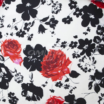 Плательная ткань "Фламенко" 22.1, 80 гр/м2, шир.150 см, принт растительный - купить в Ангарске. Цена 239.03 руб.