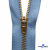 Молнии джинсовые металл т-5, 18 см латунь (YG), цв.-деним (231) - купить в Ангарске. Цена: 22.80 руб.