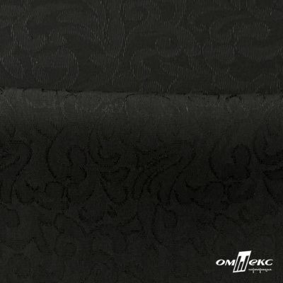 Ткань жаккард королевский, 100% полиэстр 180 г/м 2, шир.150 см, цв-черный - купить в Ангарске. Цена 296.39 руб.