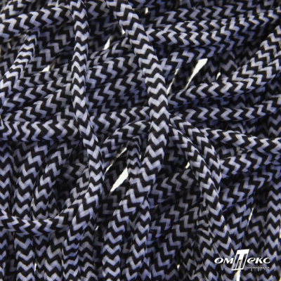 Шнурки #107-16, круглые 130 см, двухцветные цв.серый/чёрный - купить в Ангарске. Цена: 31.89 руб.