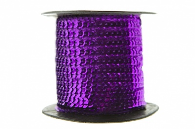 Пайетки "ОмТекс" на нитях, SILVER-BASE, 6 мм С / упак.73+/-1м, цв. 12 - фиолет - купить в Ангарске. Цена: 300.55 руб.