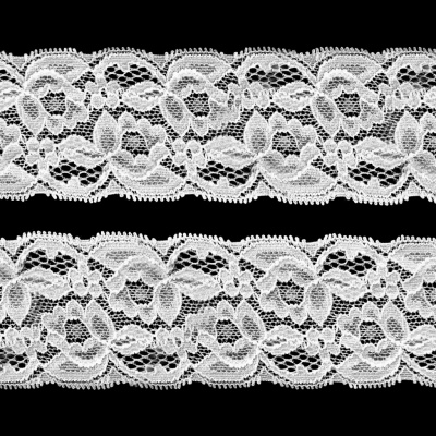 Кружево эластичное 39-21, шир.50 мм -цв.белое - купить в Ангарске. Цена: 39.94 руб.
