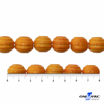 0309-Бусины деревянные "ОмТекс", 16 мм, упак.50+/-3шт, цв.003-оранжевый - купить в Ангарске. Цена: 62.22 руб.
