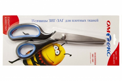 Ножницы арт.0330-6052 "ЗИГ-ЗАГ" 5 мм, для плотных тканей , 9"/ 229 мм - купить в Ангарске. Цена: 733.08 руб.
