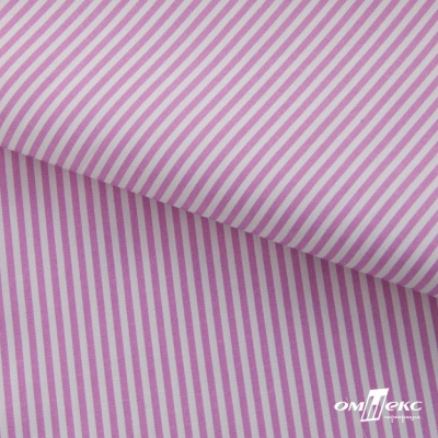 Ткань сорочечная Полоска Кенди, 115 г/м2, 58% пэ,42% хл, шир.150 см, цв.1-розовый, (арт.110) - купить в Ангарске. Цена 306.69 руб.