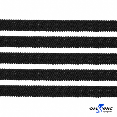 Лента эластичная вязанная (резинка) 4 мм (200+/-1 м) 400 гр/м2 черная бобина "ОМТЕКС" - купить в Ангарске. Цена: 1.78 руб.