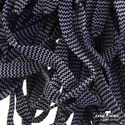 Шнурки #107-07, плоские 130 см, двухцветные цв.серый/чёрный - купить в Ангарске. Цена: 23.03 руб.